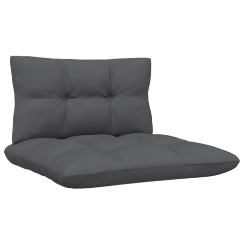 3-Piece Garden Lounge Set with Cushions Grey Solid Pinewood - Image 9