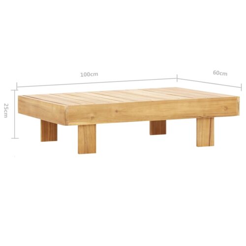 Coffee Table 100x60x25cm Solid Acacia Wood - Image 7