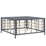 Garden Table Anthracite 70x70x34cm Poly Rattan