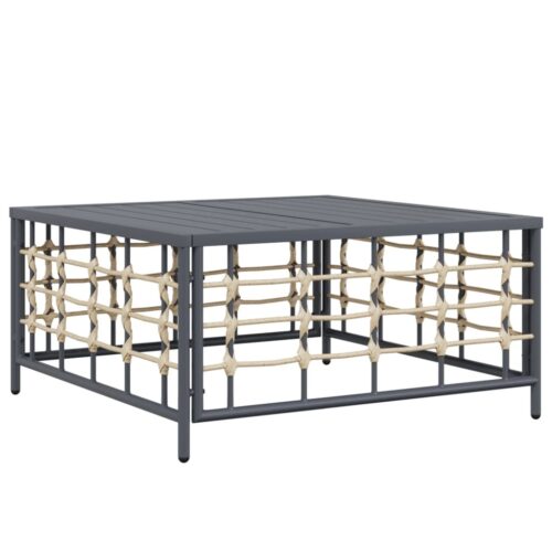 Garden Table Anthracite 70x70x34cm Poly Rattan