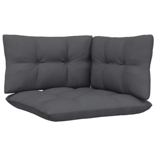 3-Piece Garden Lounge Set with Cushions Grey Solid Pinewood - Image 9