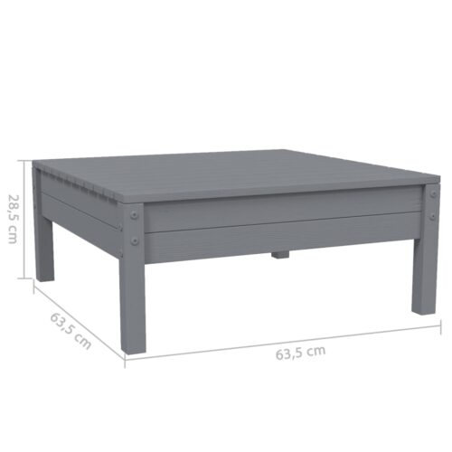 3-Piece Garden Lounge Set with Cushions Grey Solid Pinewood - Image 11