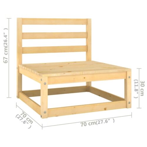 10-Piece Garden Lounge Set with Cushions Pine Wood Outdoor Patio Furniture - Image 10