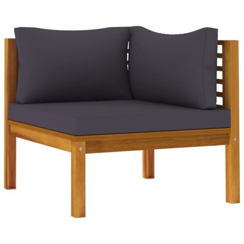 2-Piece Sofa Set with Dark Grey Cushions Solid Acacia Wood - Image 7