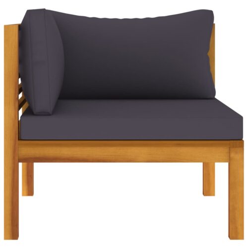 2-Piece Sofa Set with Dark Grey Cushions Solid Acacia Wood - Image 9
