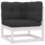 Garden Corner Sofa with Anthracite Cushions Solid Pinewood