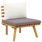 Garden Chair with Cushions Solid Acacia Wood
