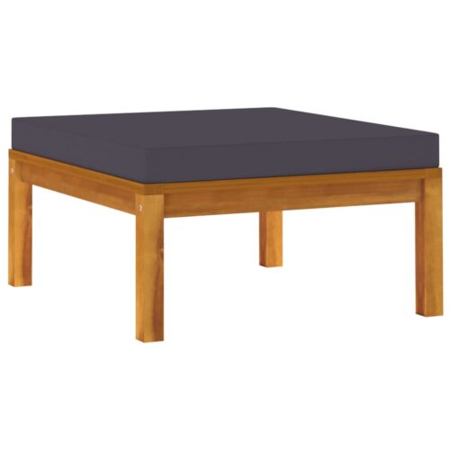 3-Piece Garden Lounge Set with Dark Grey Cushions Acacia Wood - Image 7