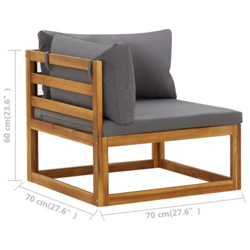 Sectional Corner Sofas 2pcs with Cushions Dark Grey - Image 8