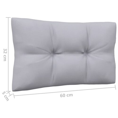 Garden Middle Sofa with Grey Cushions Solid Pinewood - Image 8