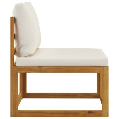 2-Piece Sofa Set with Cream White Cushions Solid Acacia Wood - Image 4