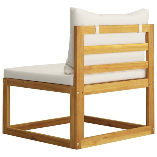2-Piece Sofa Set with Cream White Cushions Solid Acacia Wood - Image 5