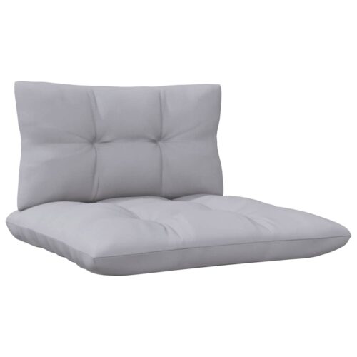 3-Piece Garden Lounge Set with Grey Cushions Solid Pinewood - Image 7