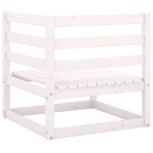Garden 2-Seater Sofa with Cushions White Solid Pinewood - Image 4