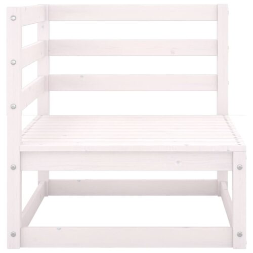 Garden 2-Seater Sofa with Cushions White Solid Pinewood - Image 5