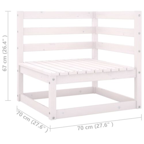 Garden 2-Seater Sofa with Cushions White Solid Pinewood - Image 8
