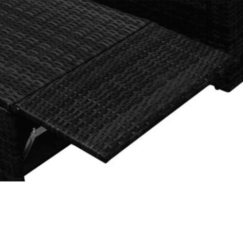 2-Piece Garden Lounge Set with Cushions Poly Rattan Wicker Outdoor Patio Furniture Black - Image 5