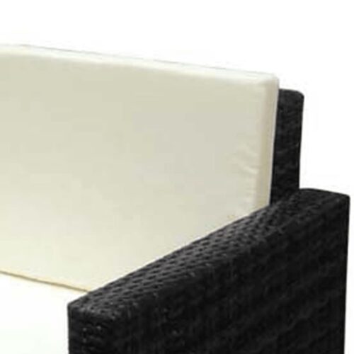 2-Piece Garden Lounge Set with Cushions Poly Rattan Wicker Outdoor Patio Furniture Black - Image 6