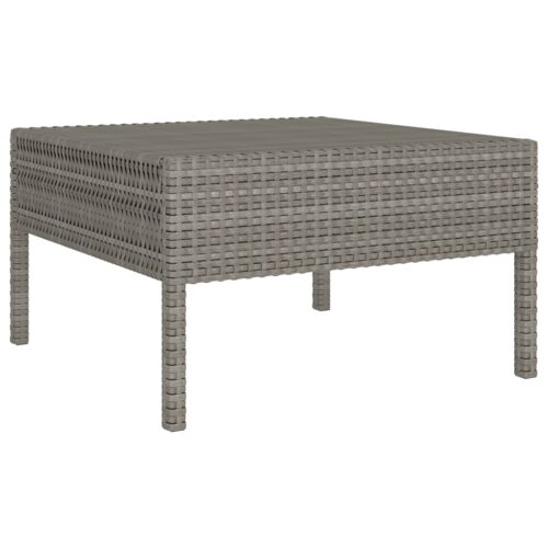3-Piece Garden Lounge Set with Cushions Poly Rattan Wicker Outdoor Patio Furniture Black - Image 5
