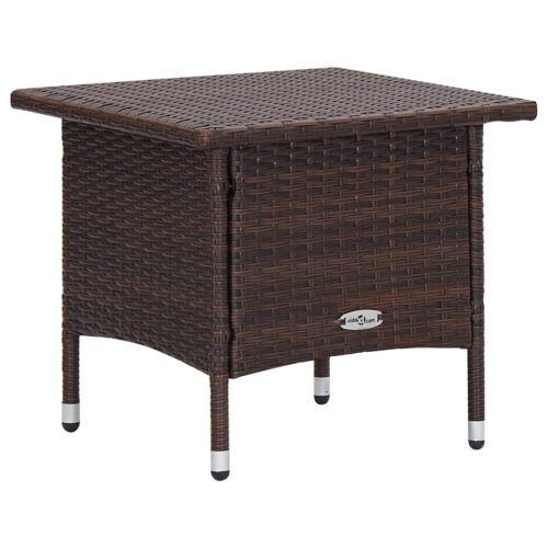 2-Piece Garden Lounge Set with Cushions Poly Rattan Wicker Outdoor Patio Furniture Brown - Image 9