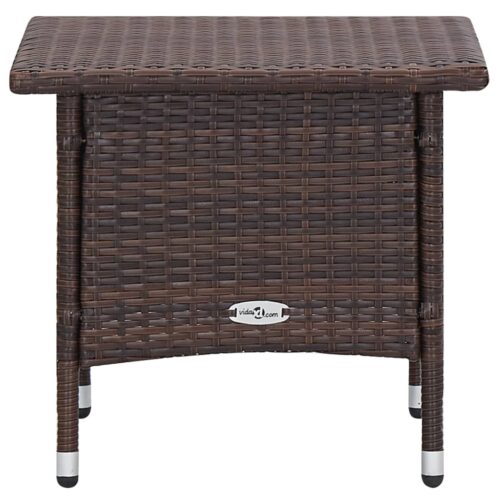 2-Piece Garden Lounge Set with Cushions Poly Rattan Wicker Outdoor Patio Furniture Brown - Image 10