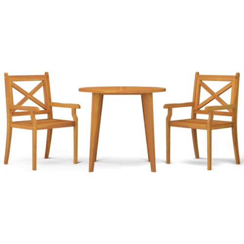 3-Piece Garden Dining Set Wood Timber Outdoor Patio Furniture Acacia