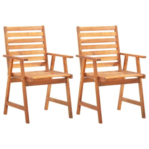 3-Piece Garden Dining Set Wood Timber Outdoor Patio Furniture Acacia - Image 2