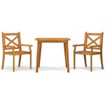 3-Piece Garden Dining Set Wood Timber Outdoor Patio Furniture Acacia