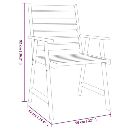 3-Piece Garden Dining Set Wood Timber Outdoor Patio Furniture Acacia - Image 8