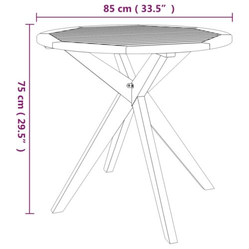 3-Piece Garden Dining Set Wood Timber Outdoor Patio Furniture Acacia - Image 9