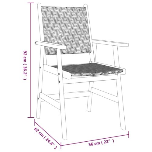 3-Piece Garden Dining Set Wood Timber Outdoor Patio Furniture Acacia - Image 7