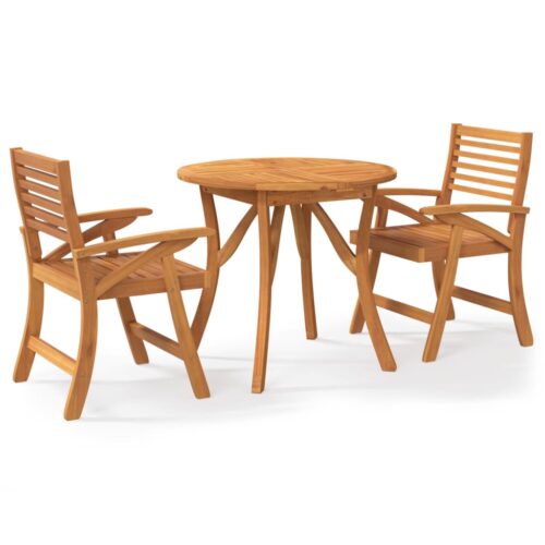3-Piece Garden Dining Set Wood Timber Outdoor Patio Furniture Acacia