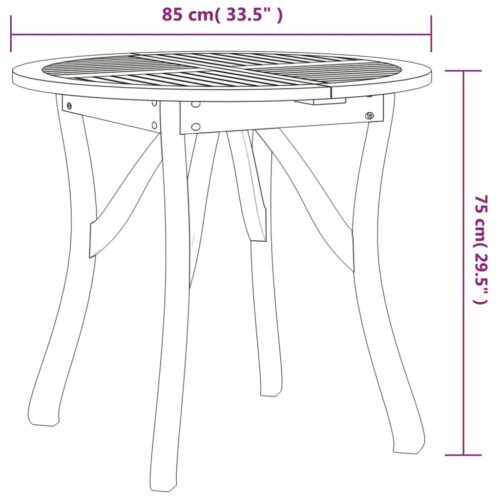 3-Piece Garden Dining Set Wood Timber Outdoor Patio Furniture Acacia - Image 8