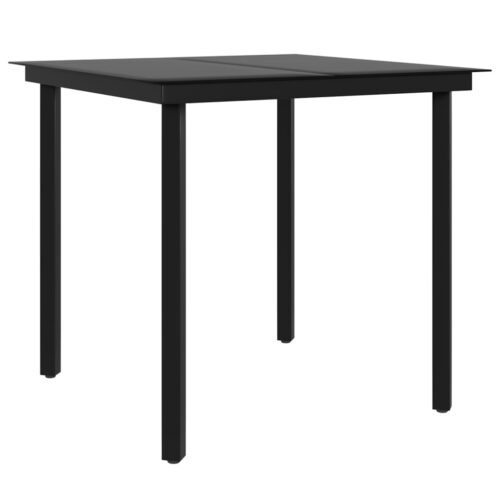 3-Piece Garden Dining Set with Cushions Beige Black - Image 4