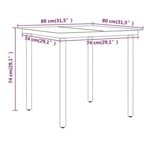 3-Piece Garden Dining Set with Cushions Beige Black - Image 7