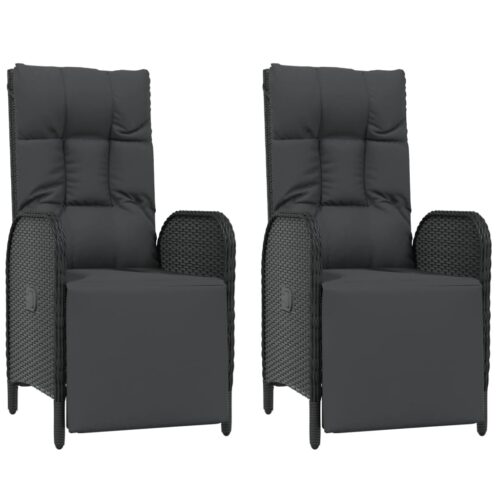 3-Piece Outdoor Dining Set with Cushions Garden Patio Bistro Chairs Table Rattan - Image 3