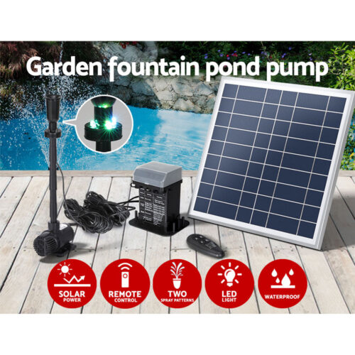Gardeon Solar Pond Pump with Battery Kit LED Lights 9.8FT - Image 5
