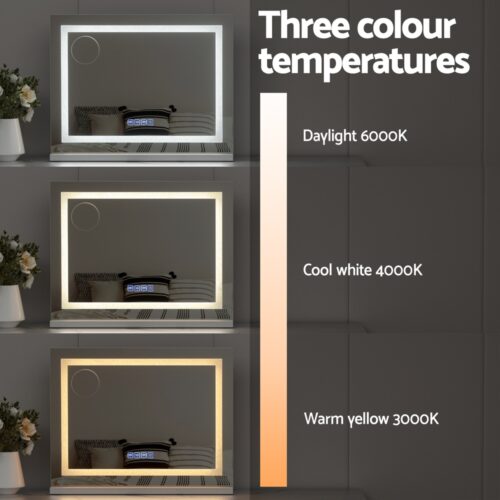 Embellir Bluetooth Makeup Mirror 58x46cm Hollywood Vanity with LED Light Crystal - Image 5