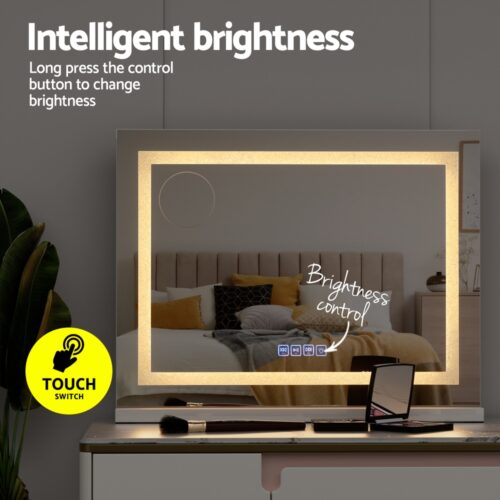 Embellir Bluetooth Makeup Mirror 58x46cm Hollywood Vanity with LED Light Crystal - Image 6