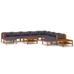 12-Piece Garden Lounge Set with Cushion Acacia Wood Timber Outdoor Patio Furniture