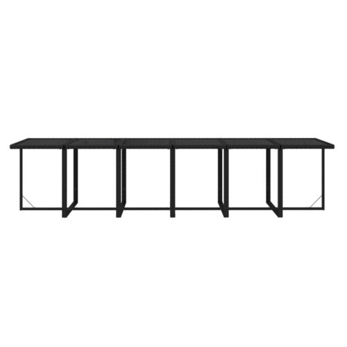 13-Piece Garden Dining Set with Cushions Poly Rattan Wicker Outdoor Patio Furniture Black - Image 8