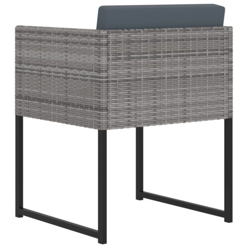 13-Piece Garden Dining Set with Cushions Poly Rattan Wicker Outdoor Patio Furniture Grey - Image 5