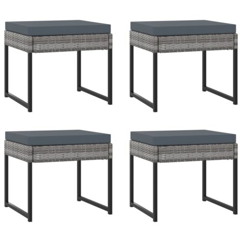 13-Piece Garden Dining Set with Cushions Poly Rattan Wicker Outdoor Patio Furniture Grey - Image 6