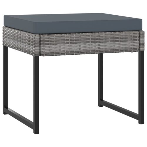 13-Piece Garden Dining Set with Cushions Poly Rattan Wicker Outdoor Patio Furniture Grey - Image 7