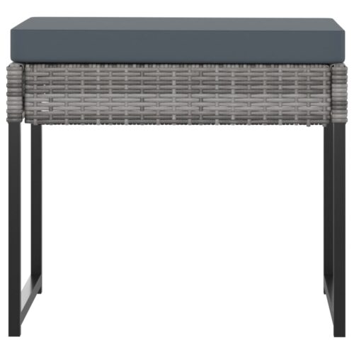 13-Piece Garden Dining Set with Cushions Poly Rattan Wicker Outdoor Patio Furniture Grey - Image 8
