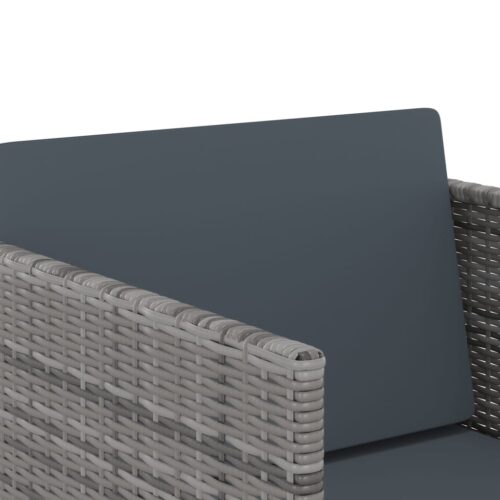 13-Piece Garden Dining Set with Cushions Poly Rattan Wicker Outdoor Patio Furniture Grey - Image 11