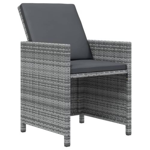 13-Piece Garden Dining Set with Cushions Poly Rattan Wicker Outdoor Patio Furniture Grey - Image 5
