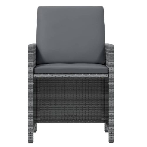 13-Piece Garden Dining Set with Cushions Poly Rattan Wicker Outdoor Patio Furniture Grey - Image 6