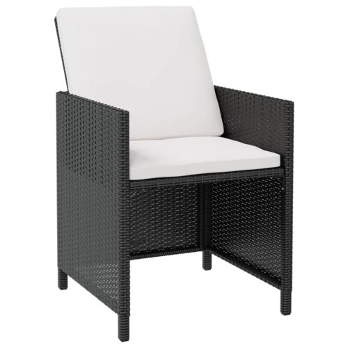 13-Piece Outdoor Dining Set Poly Rattan Wicker Outdoor Patio Furniture Acacia Wood Black - Image 3
