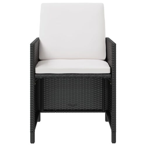 13-Piece Outdoor Dining Set Poly Rattan Wicker Outdoor Patio Furniture Acacia Wood Black - Image 4